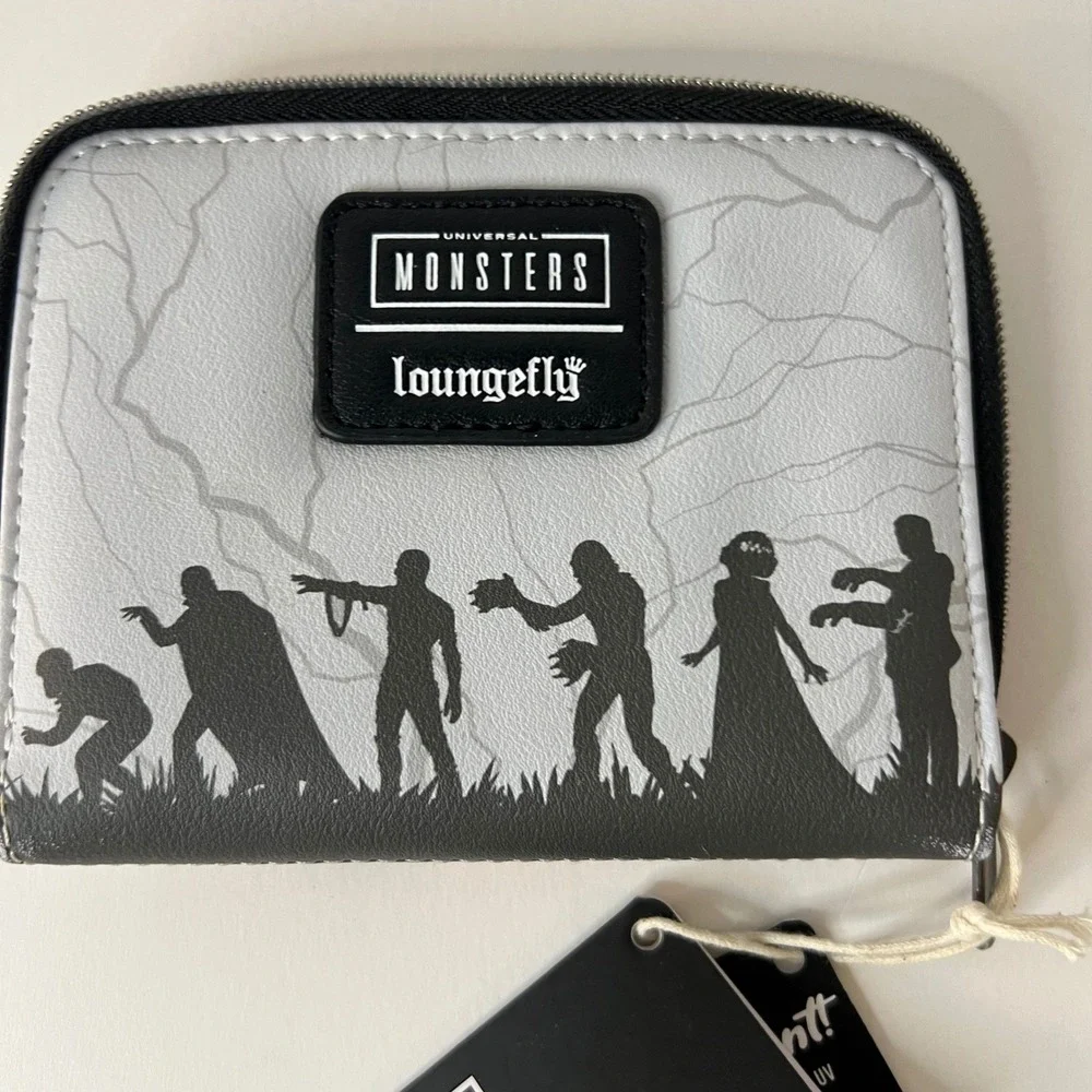 Universal Monsters Loungefly Glow In The Dark Wallet Gray Black 4 x 5" NWT - Picture 2 of 5